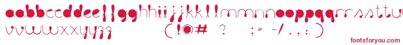 フォントLiquitColour – 白い背景に赤い文字