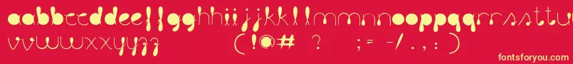 LiquitColour-fontti – keltaiset fontit punaisella taustalla