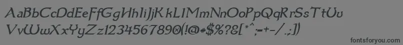 Fonte Dumbledor3Italic – fontes pretas em um fundo cinza