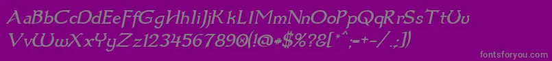 Шрифт Dumbledor3Italic – серые шрифты на фиолетовом фоне