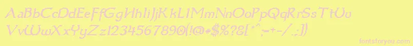 Police Dumbledor3Italic – polices roses sur fond jaune