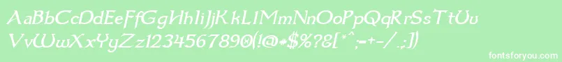 Police Dumbledor3Italic – polices blanches sur fond vert