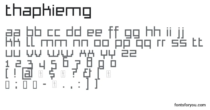 Шрифт ThapkieMg – алфавит, цифры, специальные символы