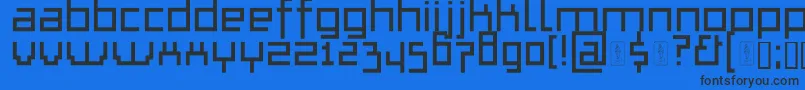 フォントThapkieMg – 黒い文字の青い背景
