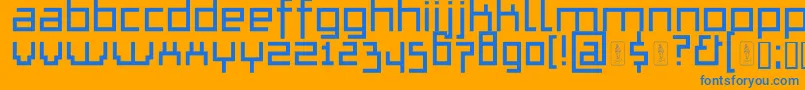 フォントThapkieMg – オレンジの背景に青い文字