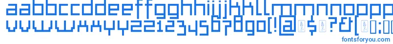 フォントThapkieMg – 白い背景に青い文字