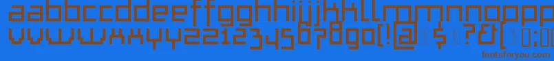 ThapkieMg Font – Brown Fonts on Blue Background