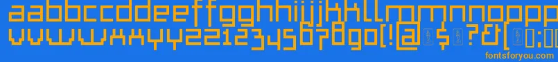 ThapkieMg Font – Orange Fonts on Blue Background