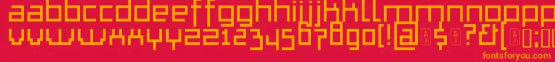 フォントThapkieMg – 赤い背景にオレンジの文字