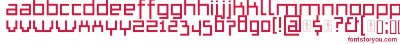 フォントThapkieMg – 白い背景に赤い文字