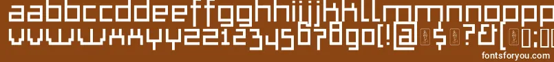 ThapkieMg-fontti – valkoiset fontit ruskealla taustalla