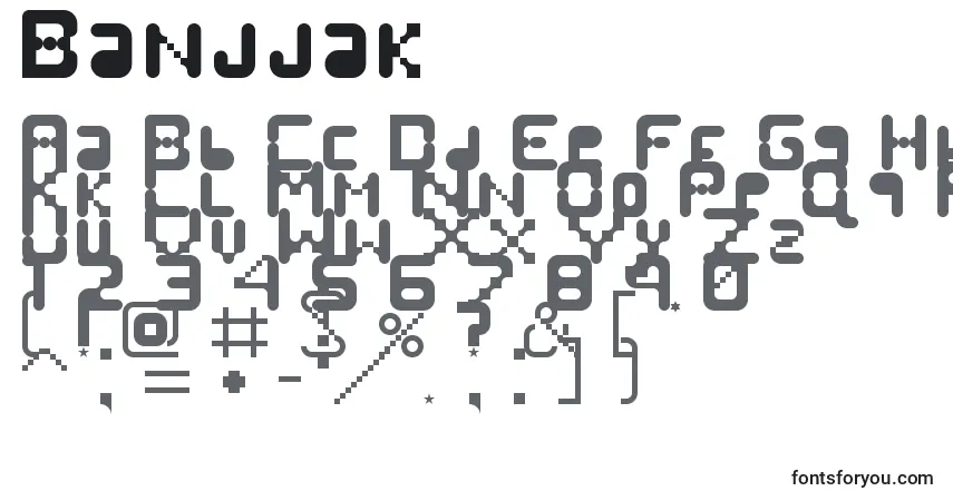 Schriftart Banjjak – Alphabet, Zahlen, spezielle Symbole