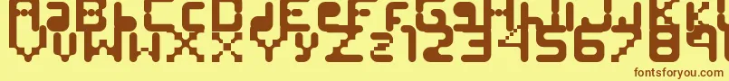 Banjjak-fontti – ruskeat fontit keltaisella taustalla