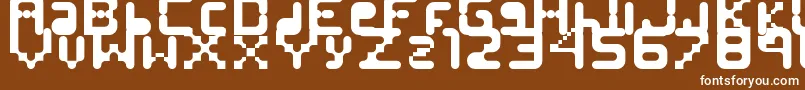 Banjjak-fontti – valkoiset fontit ruskealla taustalla