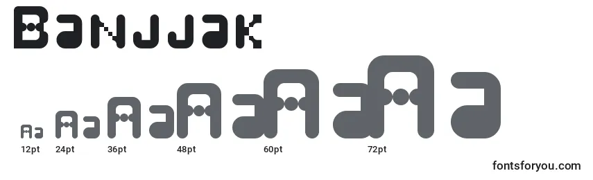 Размеры шрифта Banjjak