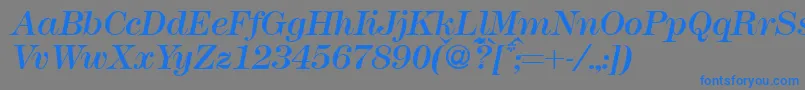fuente Modern438Regularitalic – Fuentes Azules Sobre Fondo Gris
