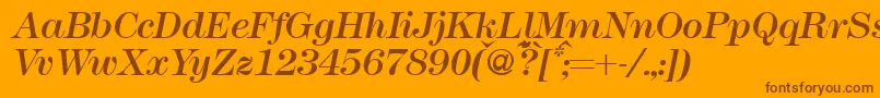 fuente Modern438Regularitalic – Fuentes Marrones Sobre Fondo Naranja