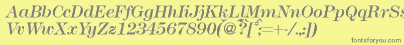 Modern438Regularitalic Font – Gray Fonts on Yellow Background