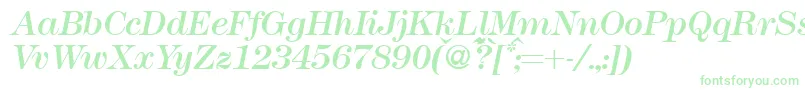 Modern438Regularitalic-Schriftart – Grüne Schriften auf weißem Hintergrund