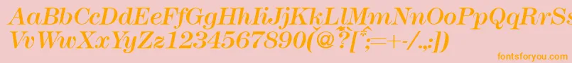 Czcionka Modern438Regularitalic – pomarańczowe czcionki na różowym tle