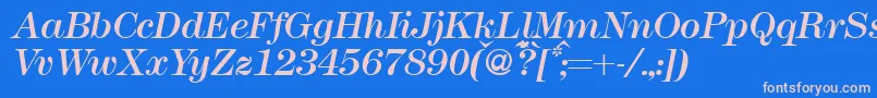 Шрифт Modern438Regularitalic – розовые шрифты на синем фоне