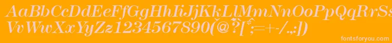 Modern438Regularitalic Font – Pink Fonts on Orange Background