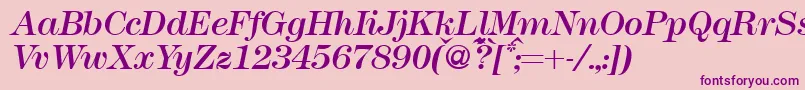 Modern438Regularitalic Font – Purple Fonts on Pink Background