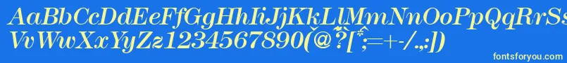 Czcionka Modern438Regularitalic – żółte czcionki na niebieskim tle