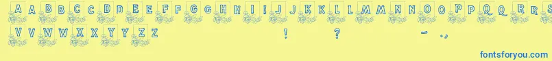 Dandelion Font – Blue Fonts on Yellow Background