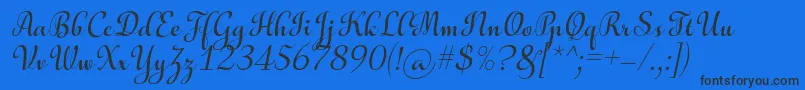 AulyarsItalic Font – Black Fonts on Blue Background