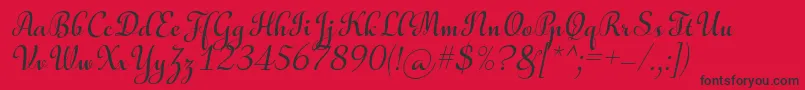 AulyarsItalic Font – Black Fonts on Red Background