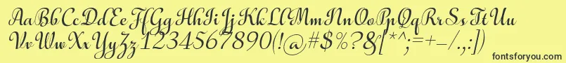 AulyarsItalic Font – Black Fonts on Yellow Background