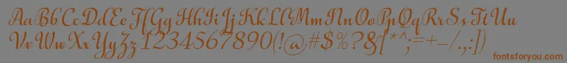 AulyarsItalic Font – Brown Fonts on Gray Background