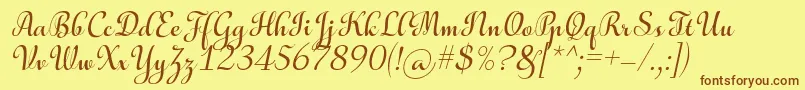 AulyarsItalic Font – Brown Fonts on Yellow Background