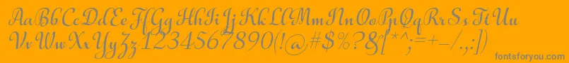 AulyarsItalic-Schriftart – Graue Schriften auf orangefarbenem Hintergrund