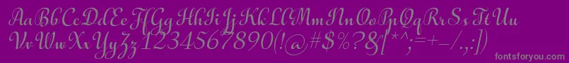 AulyarsItalic-Schriftart – Graue Schriften auf violettem Hintergrund