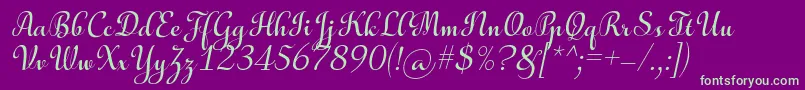 AulyarsItalic Font – Green Fonts on Purple Background