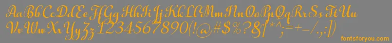 AulyarsItalic Font – Orange Fonts on Gray Background