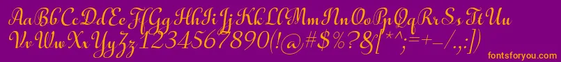 AulyarsItalic Font – Orange Fonts on Purple Background