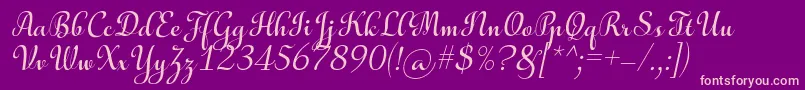 AulyarsItalic Font – Pink Fonts on Purple Background