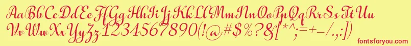 AulyarsItalic Font – Red Fonts on Yellow Background