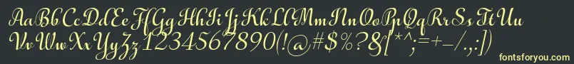 AulyarsItalic Font – Yellow Fonts on Black Background