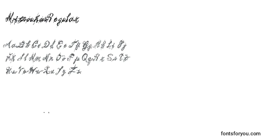 Schriftart MitsoukosRegular – Alphabet, Zahlen, spezielle Symbole