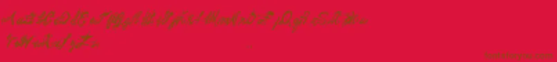 Шрифт MitsoukosRegular – коричневые шрифты на красном фоне