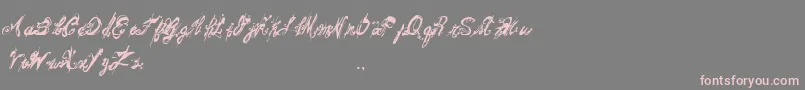 MitsoukosRegular-Schriftart – Rosa Schriften auf grauem Hintergrund