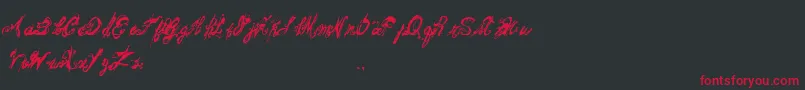 フォントMitsoukosRegular – 黒い背景に赤い文字