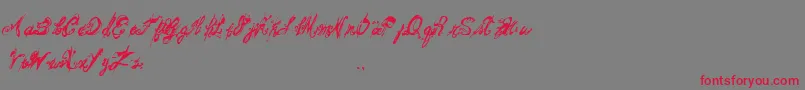 MitsoukosRegular Font – Red Fonts on Gray Background