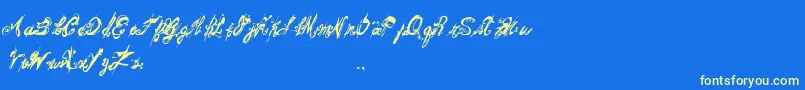 MitsoukosRegular Font – Yellow Fonts on Blue Background