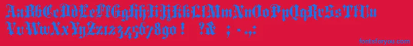 PortcullionBold Font – Blue Fonts on Red Background