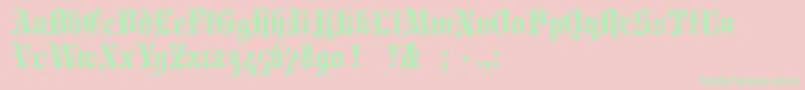 PortcullionBold Font – Green Fonts on Pink Background